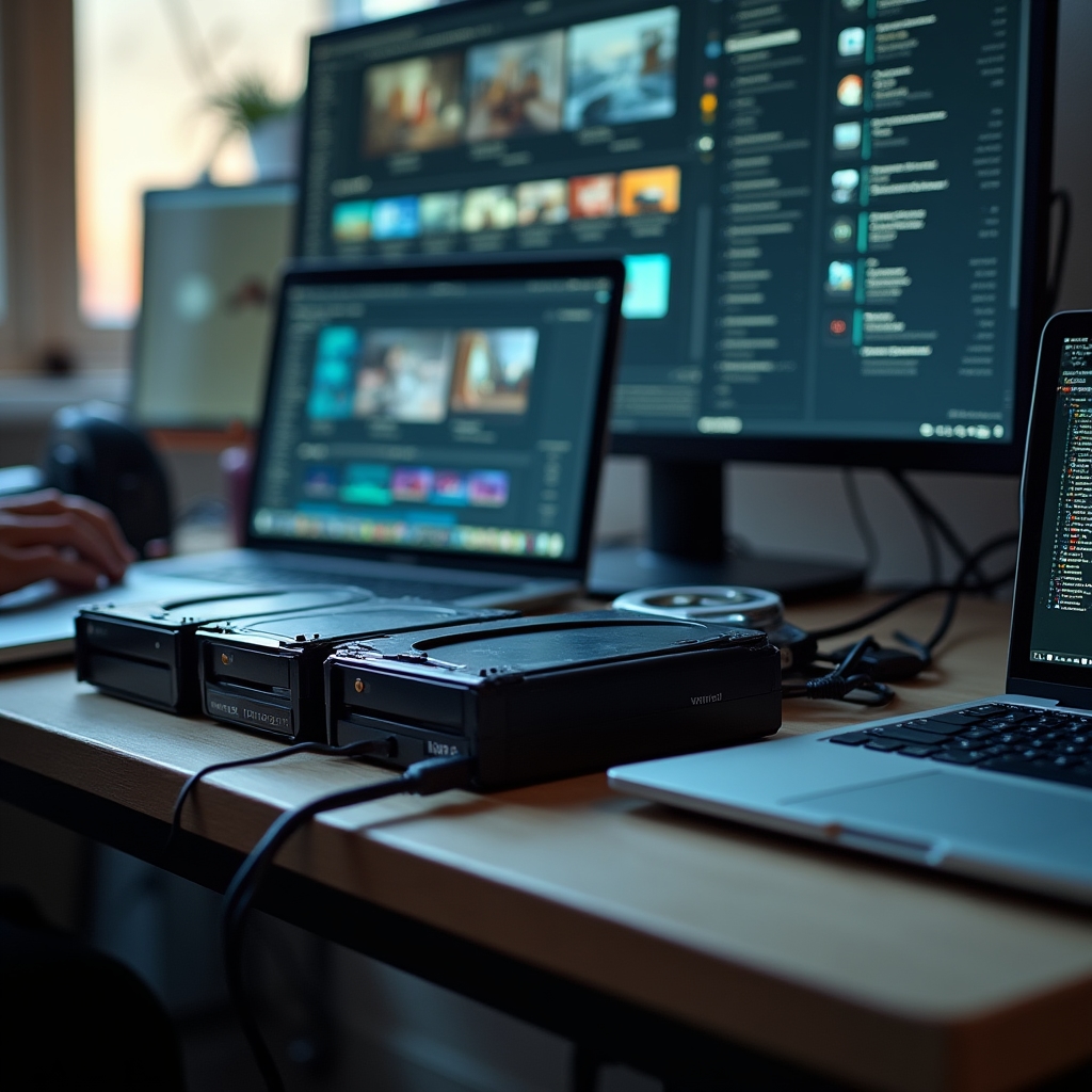 Organisation und Import von Videomaterial auf externen Festplatten